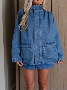 These Three Boutique Denim jacket & shorts set